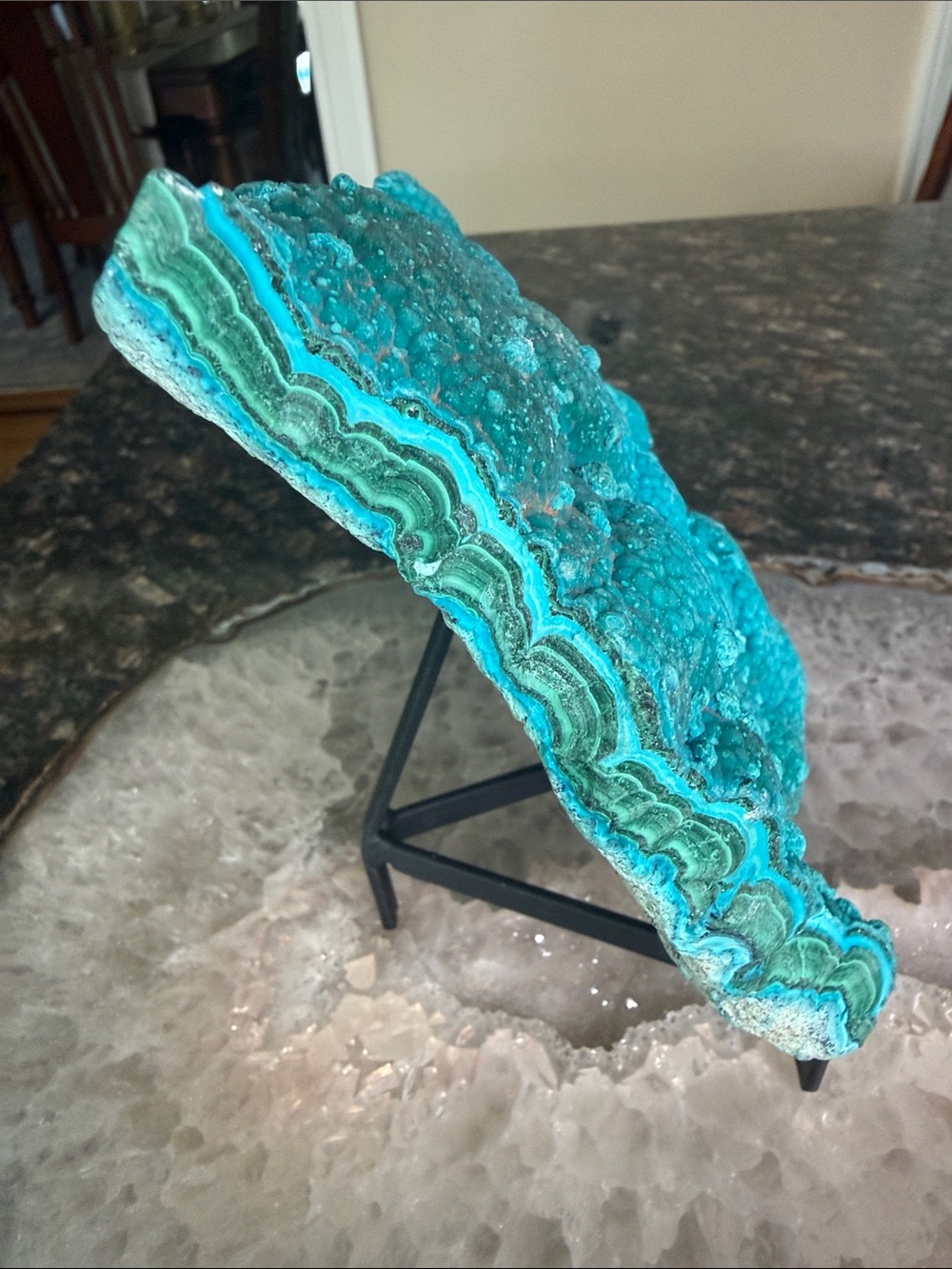 Large Botryoidal Chrysocolla Malachite Mineral Specimen - Picture 3 of 6
